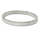 Stainless Steel Ribbed Geometric Bangle Designer Inspired Bracelet - view 2