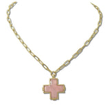 Shell Cross Pendant Necklace - view 2