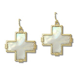 Shell Cross Drop Earrings - view 2