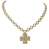 Hammered Cross Pendant Necklace