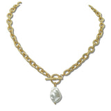 Baroque Pearl Toggle Necklace