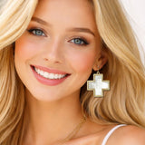 Acrylic Cross Drop Earrings - view 4
