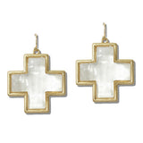 Acrylic Cross Drop Earrings - view 3