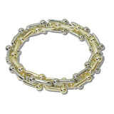 14K Gold Plated Ball Link Designer Inspired Stretch Bracelet