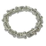 14K Gold Plated Ball Link Designer Inspired Stretch Bracelet - view 3
