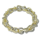 14K Gold Plated Horsebit Link Designer Inspired Stretch Bracelet - view 3