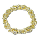 14K Gold Plated Horsebit Link Designer Inspired Stretch Bracelet