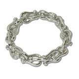 14K Gold Plated Horsebit Link Designer Inspired Stretch Bracelet - view 2