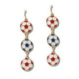 World CUP Soccer Tiered Drop Earrings