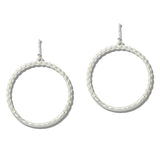 Textured Round Drop Earrings - view 2