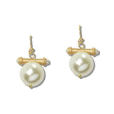 Pearl Bamboo BAR Drop Earrings