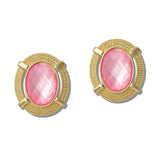 Vintage Inspired Textured Oval Stud Earrings