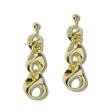 14K Gold Plated Sculptural Link Drop Designer Inspired Earrings - view 2