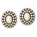 Western Turquoise Stone Cluster Earrings