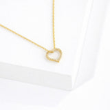 Always YOU Pave CZ Valentine Heart Outline Pendant Necklace - view 4