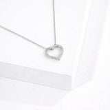 Always YOU Pave CZ Valentine Heart Outline Pendant Necklace - view 3