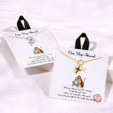 Dainty Cross and Freshwater Pearl Charm Necklace - view 3