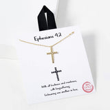 Ephesians 4:2 Heart Patterned Cross Pendant Necklace