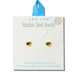 Dainty Heart Stainless Steel Stud Earrings
