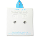 Dainty Heart Stainless Steel Stud Earrings - view 2