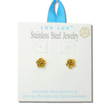 Dainty Rose Stainless Steel Stud Earrings