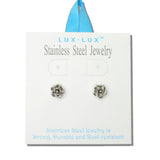 Dainty Rose Stainless Steel Stud Earrings - view 2