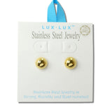 Small Half Ball Stainless Steel Stud Earrings