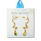 Wavy Abstract Stainless Steel Drop Earrings