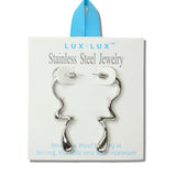 Wavy Abstract Stainless Steel Drop Earrings - view 2