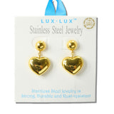 Puffy Heart Stainless Steel Drop Earrings