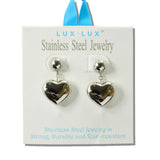 Puffy Heart Stainless Steel Drop Earrings - view 2