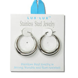 Thick Stainless Steel Hoop Earrings - view 2