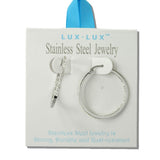 Pave Crystal Stainless Steel Hoop Earrings