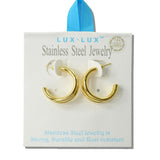 Double ROW Stainless Steel Hoop Earrings - view 2