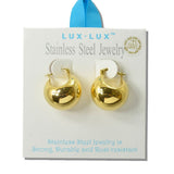 Chunky Dome Stainless Steel Hoop Earrings