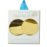 Large Wavy Disc Stainless Steel Earrings