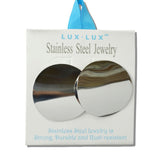 Large Wavy Disc Stainless Steel Earrings - view 2