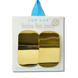 Large Wavy Rectangle Stainless Steel Earrings