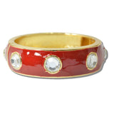 Enamel Bezel Crystal Stone Hinged Bracelet - view 5
