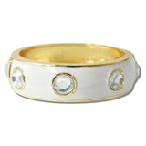 Enamel Bezel Crystal Stone Hinged Bracelet - view 2