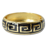 Greek KEY Enamel Hinged Bangle Bracelet - view 4
