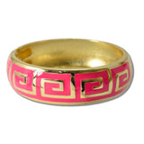 Greek KEY Enamel Hinged Bangle Bracelet