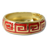 Greek KEY Enamel Hinged Bangle Bracelet - view 5
