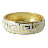 Greek KEY Enamel Hinged Bangle Bracelet - view 3