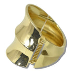 Polished Textured Domed Hinged Bangle Bracelet - view 4