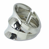 Polished Textured Domed Hinged Bangle Bracelet - view 3