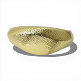 Polished Linear Textured Domed Hinged Bangle Bracelet