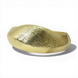 Polished Linear Textured Domed Hinged Bangle Bracelet - view 4