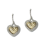 14K Gold Plated Heart Drop Designer Inspired Earrings