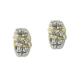 14K Gold Plated X Accent CZ Designer Inspired Earrings
